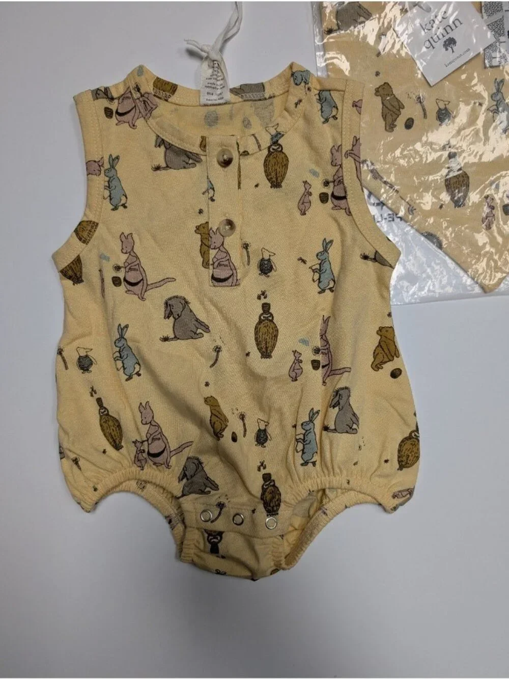 Kate Quinn Organic Cotton Pooh & Friends Winnie the Pooh Bubble Bib Bundle 3-6